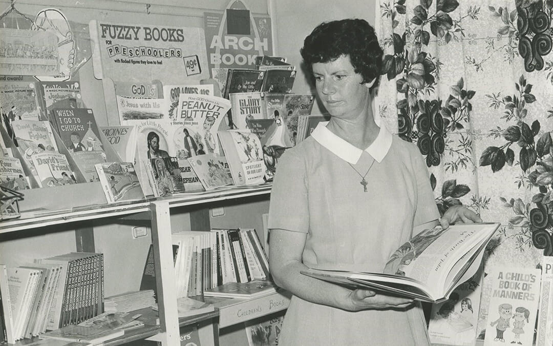 Woman in book shop