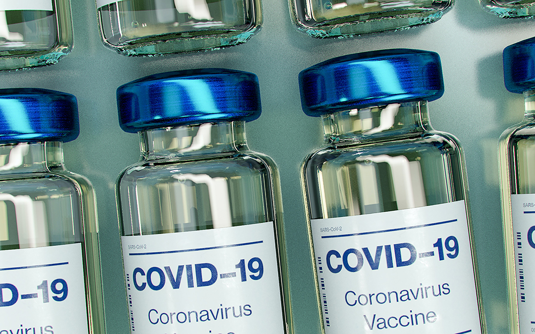 Bottle of COVID-19 lined up against each other