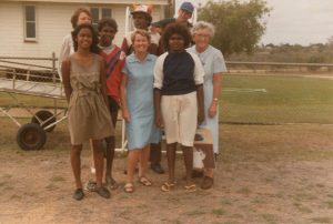 Catholic nun with Aboriginal and Torres Strait islander people