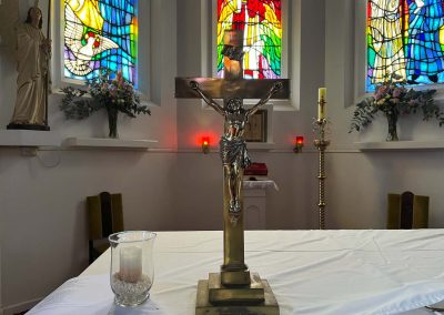 Crucifix on altar