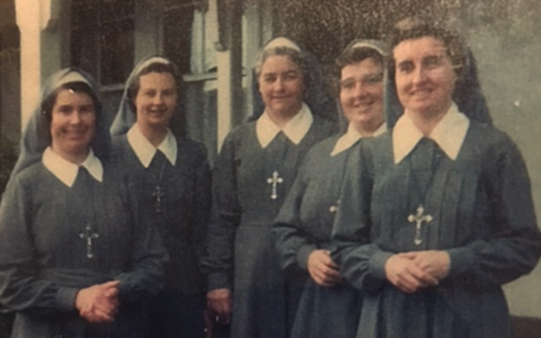 Five women religious standing in a line